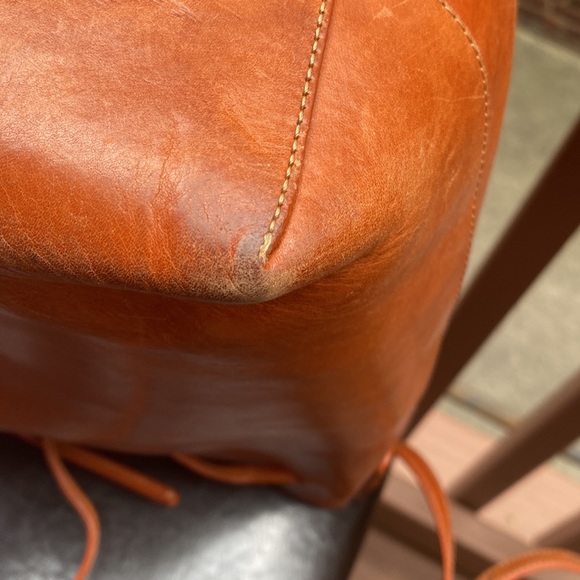 Mansur Gavriel Bucket Bag in Brandy/Brick with Raw Interior - Picture 9 of 16